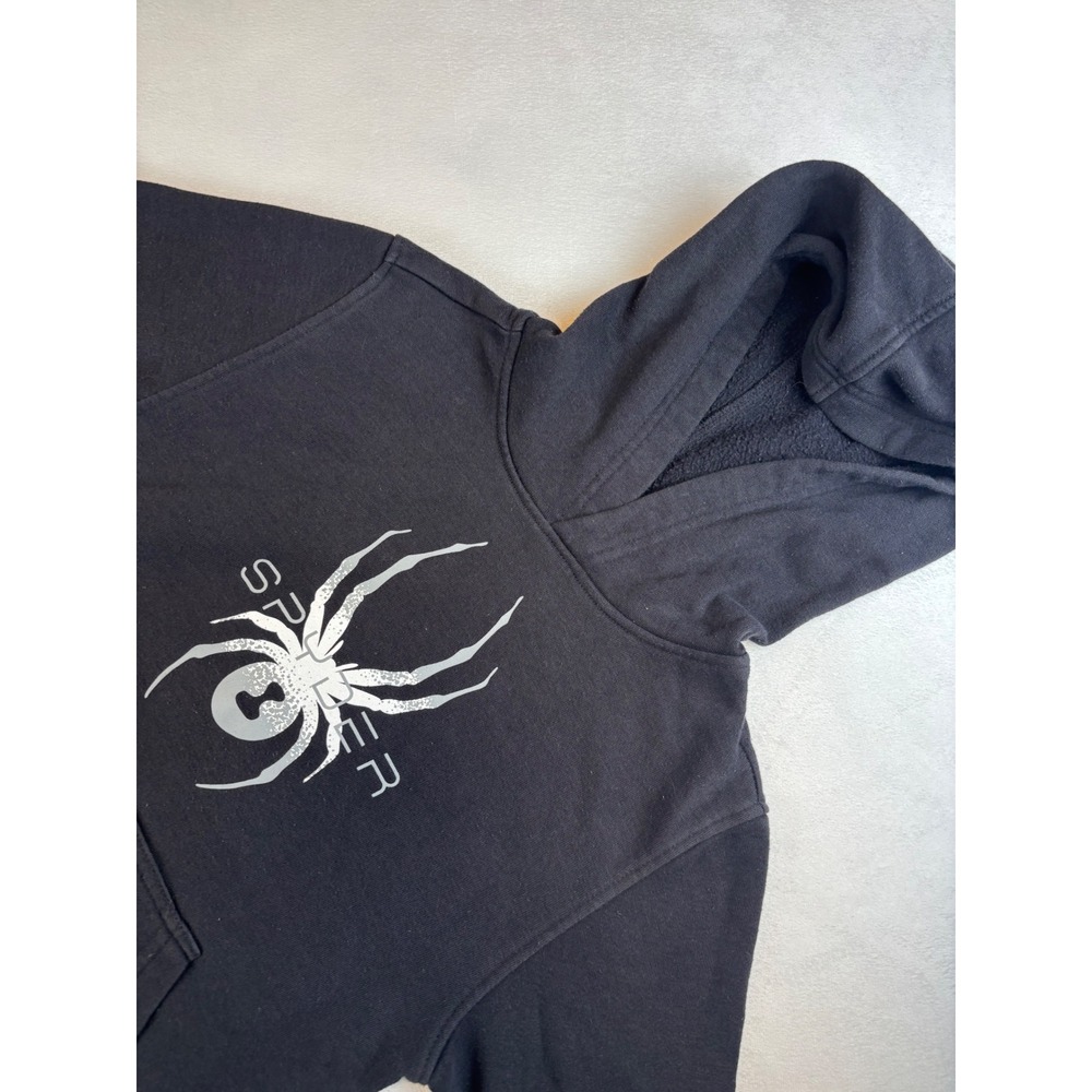Spyder Kids Black Pullover Hoodie Sweatshirt Spider Logo XS 5/6